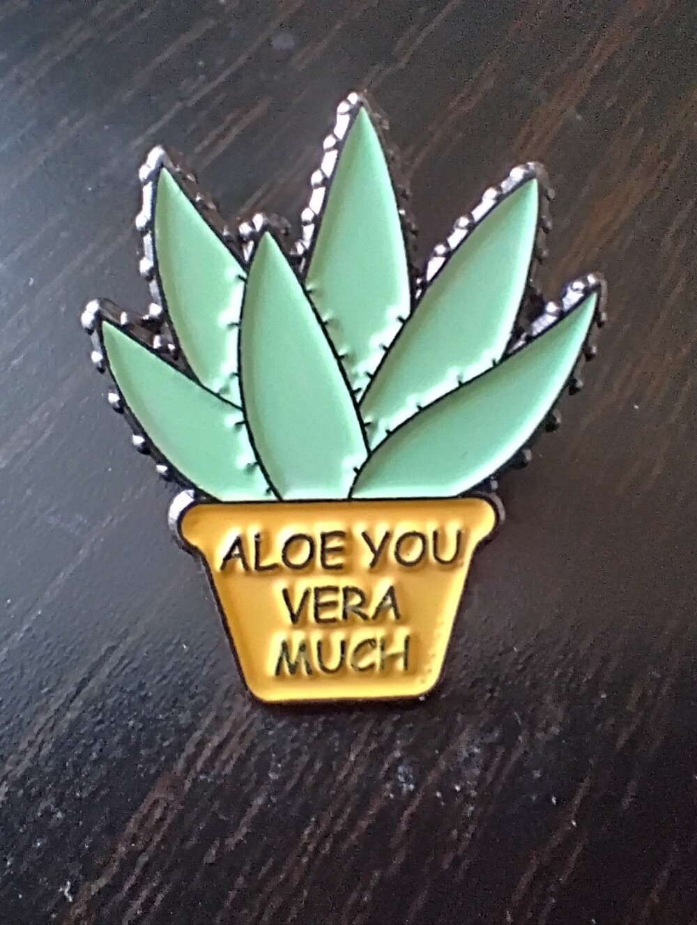 🧁 3/$30 "Aloe You Vera Much" Punny Plant Enamel Pin NEW